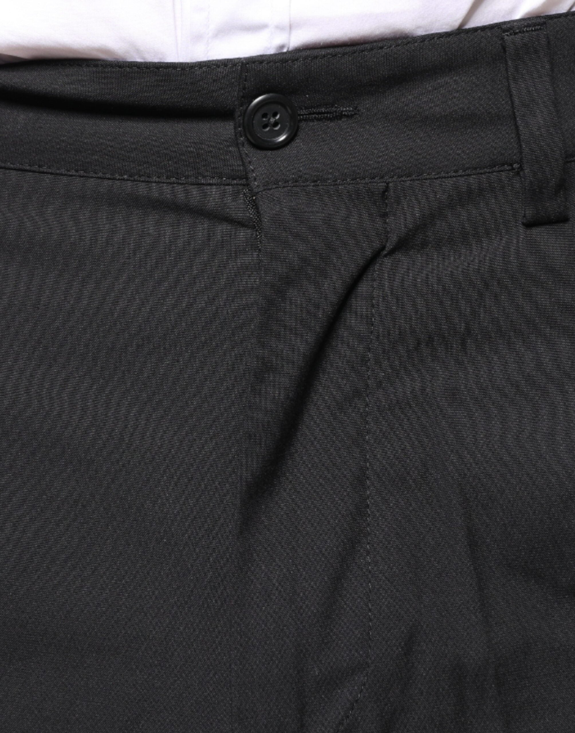 Pantaloni eleganti Dolce & Gabbana Black Crown din bumbac