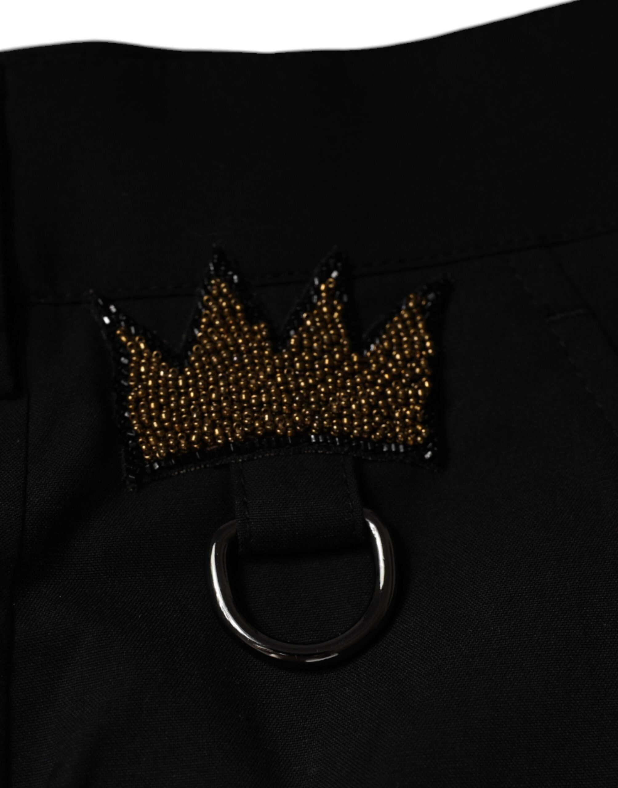 Pantaloni eleganti Dolce & Gabbana Black Crown din bumbac