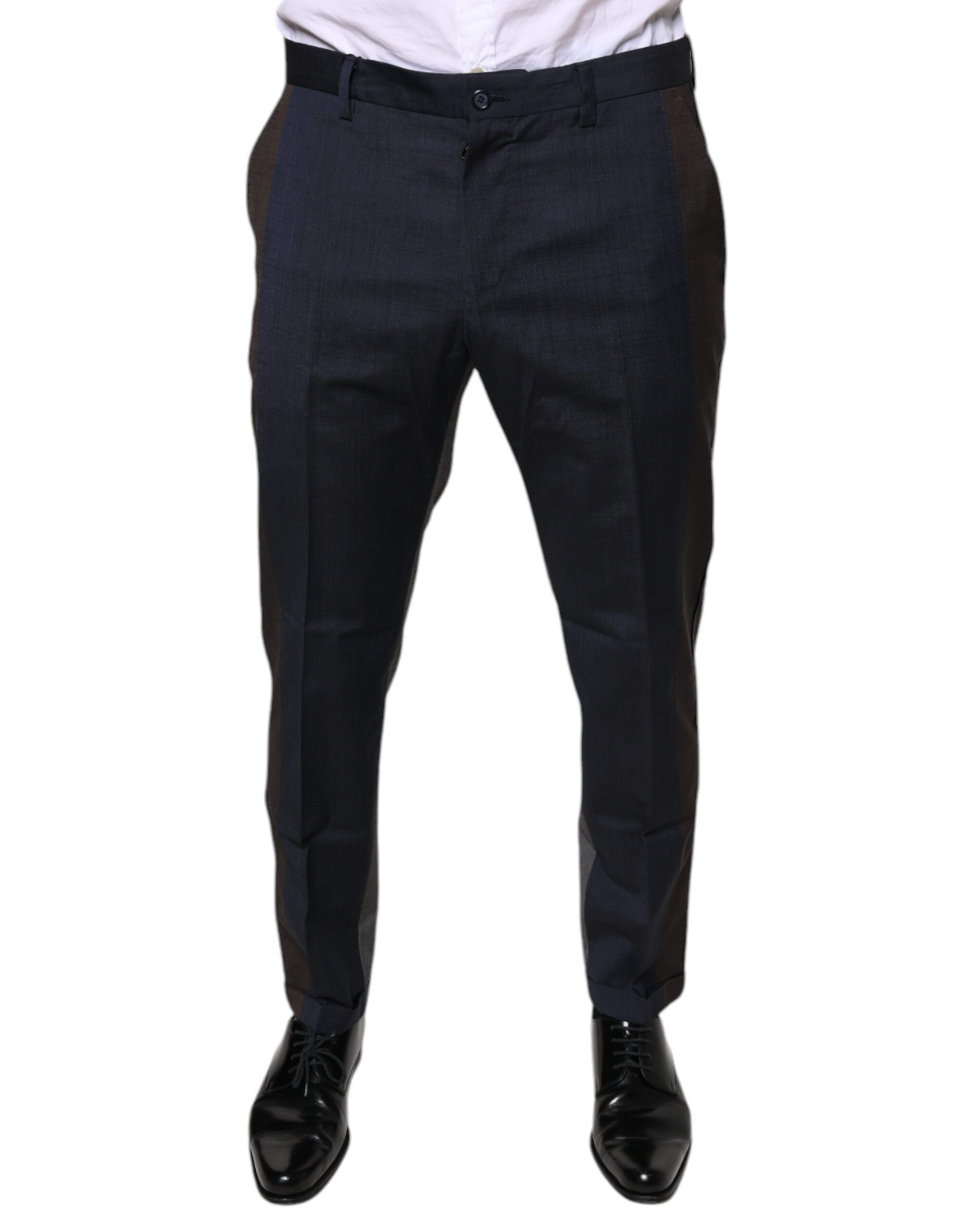 Pantaloni eleganți negri din bumbac Dolce & Gabbana