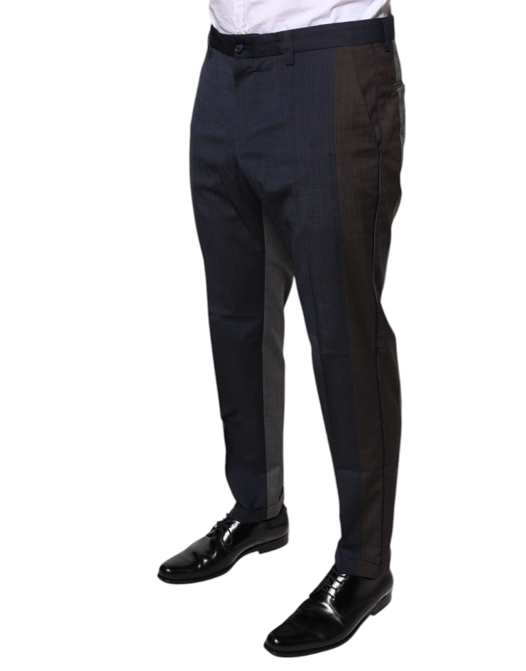 Pantaloni eleganți negri din bumbac Dolce & Gabbana