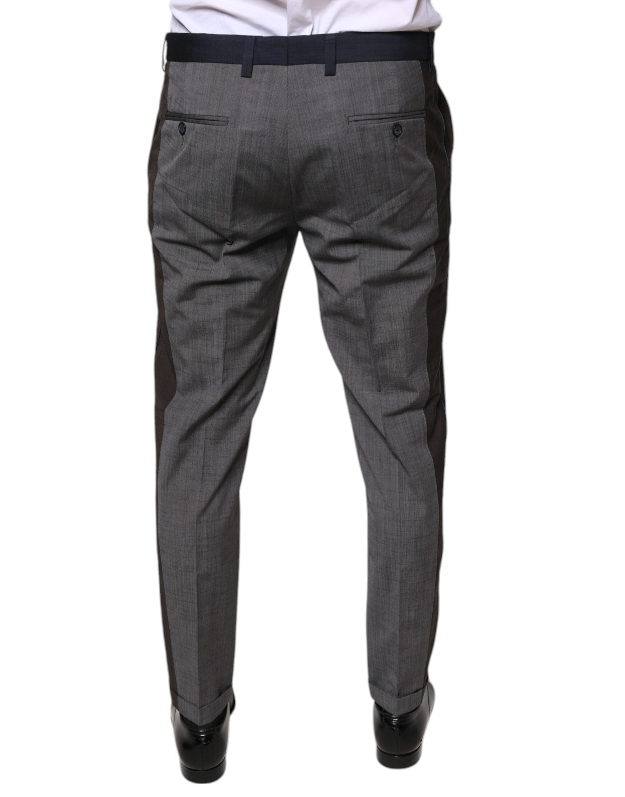Pantaloni eleganți negri din bumbac Dolce & Gabbana