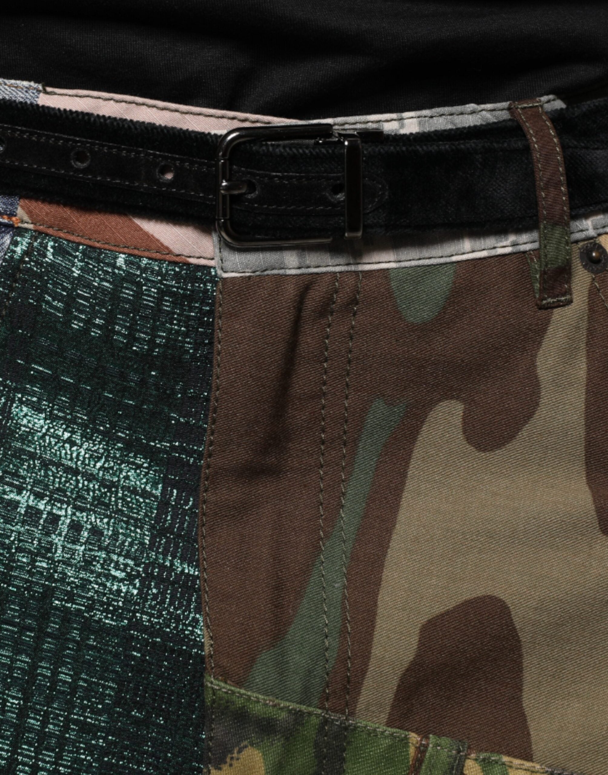 Blugi Dolce & Gabbana din denim cu imprimeu camuflat multicolor