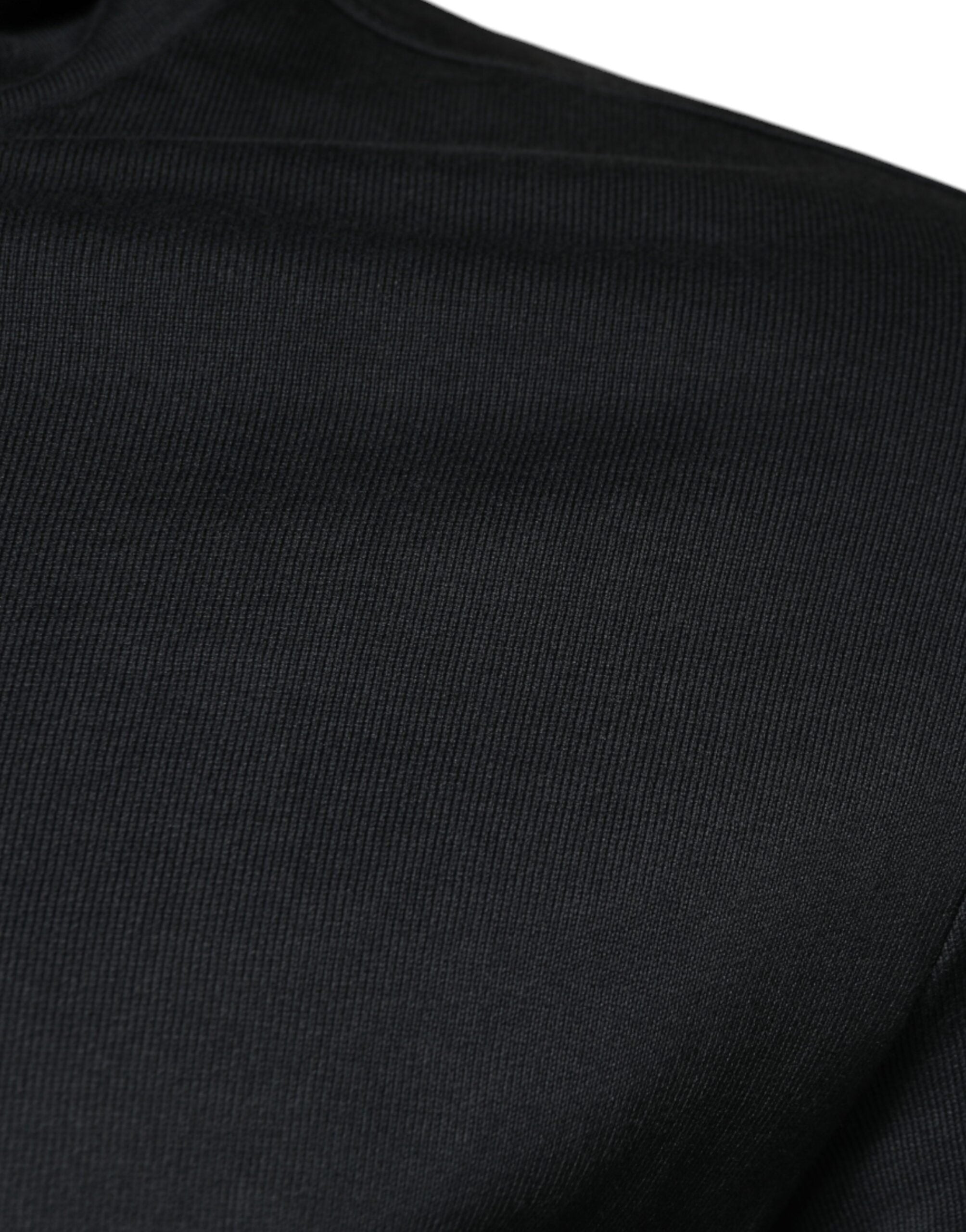 Pulover Dolce & Gabbana Negru din Bumbac cu Capăt și Fermoar Complet pentru Bărbați
