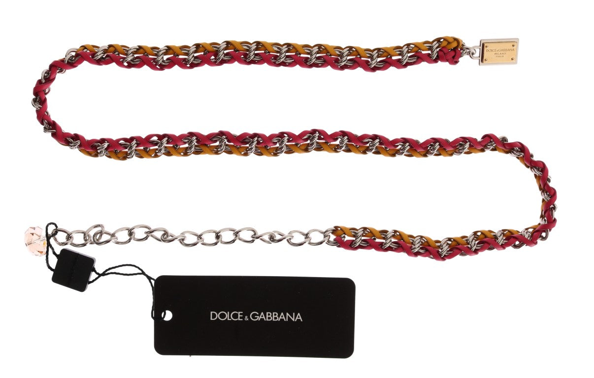 Dolce & Gabbana Eleganter mehrfarbiger Gürtel mit Kristallverzierung