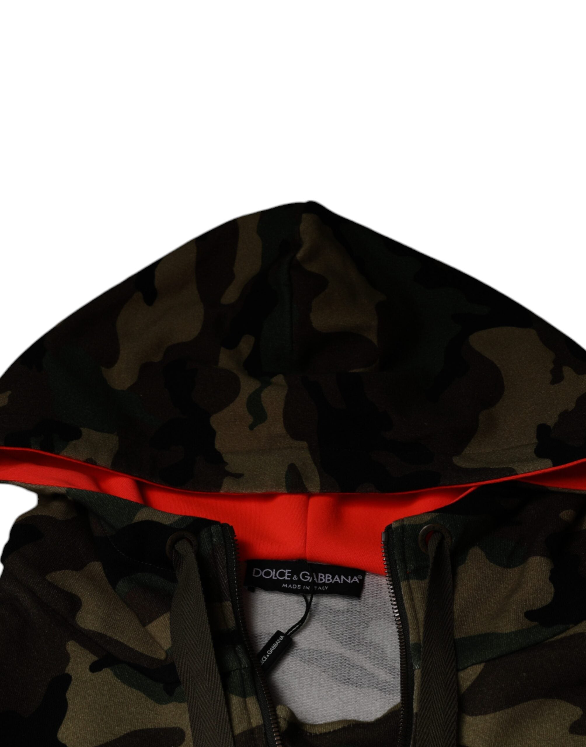Dolce & Gabbana Hanorac cu glugă pentru bărbați, model camuflaj multicolor