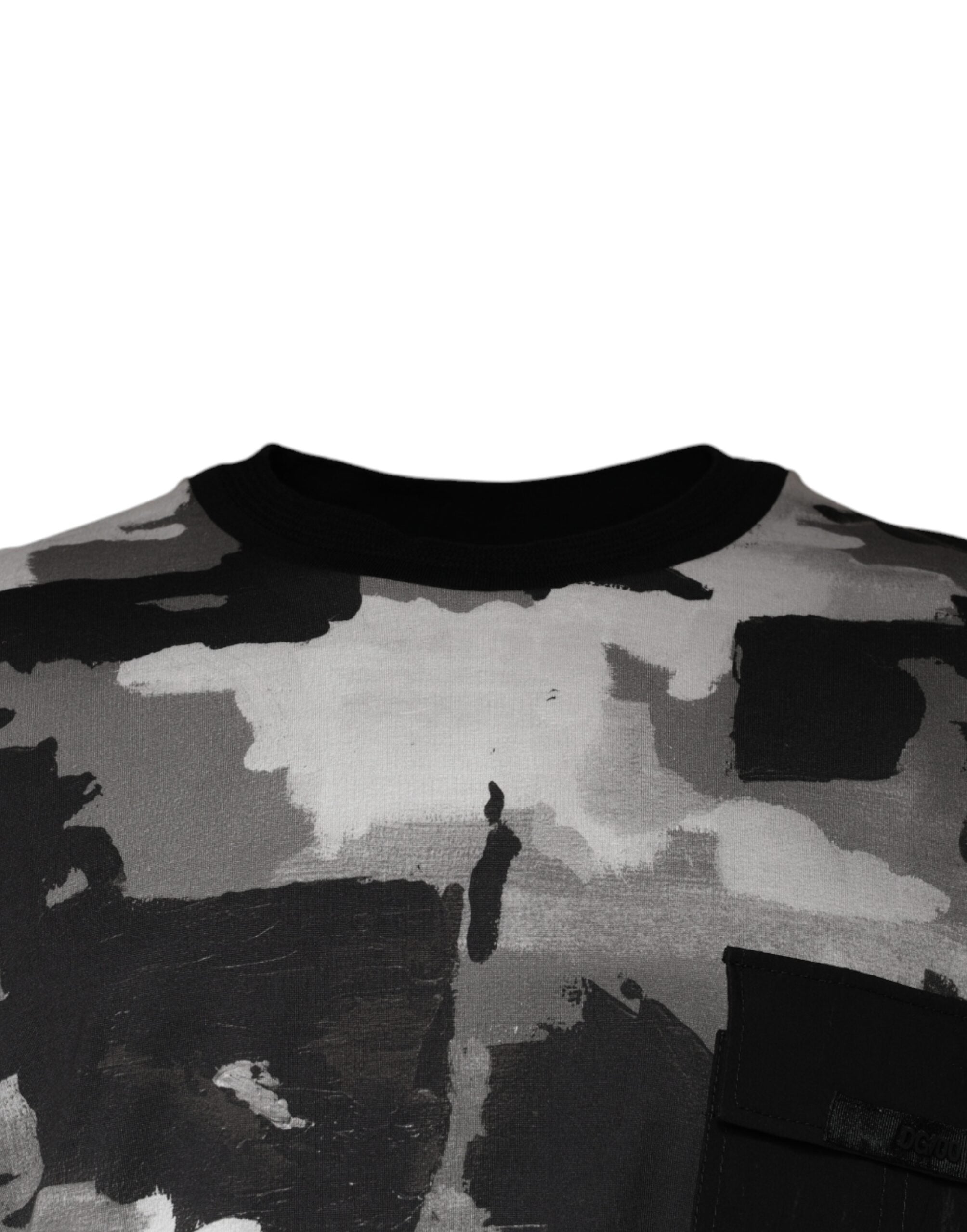 Tricou Dolce & Gabbana cu guler rotund din bumbac multicolor camuflaj