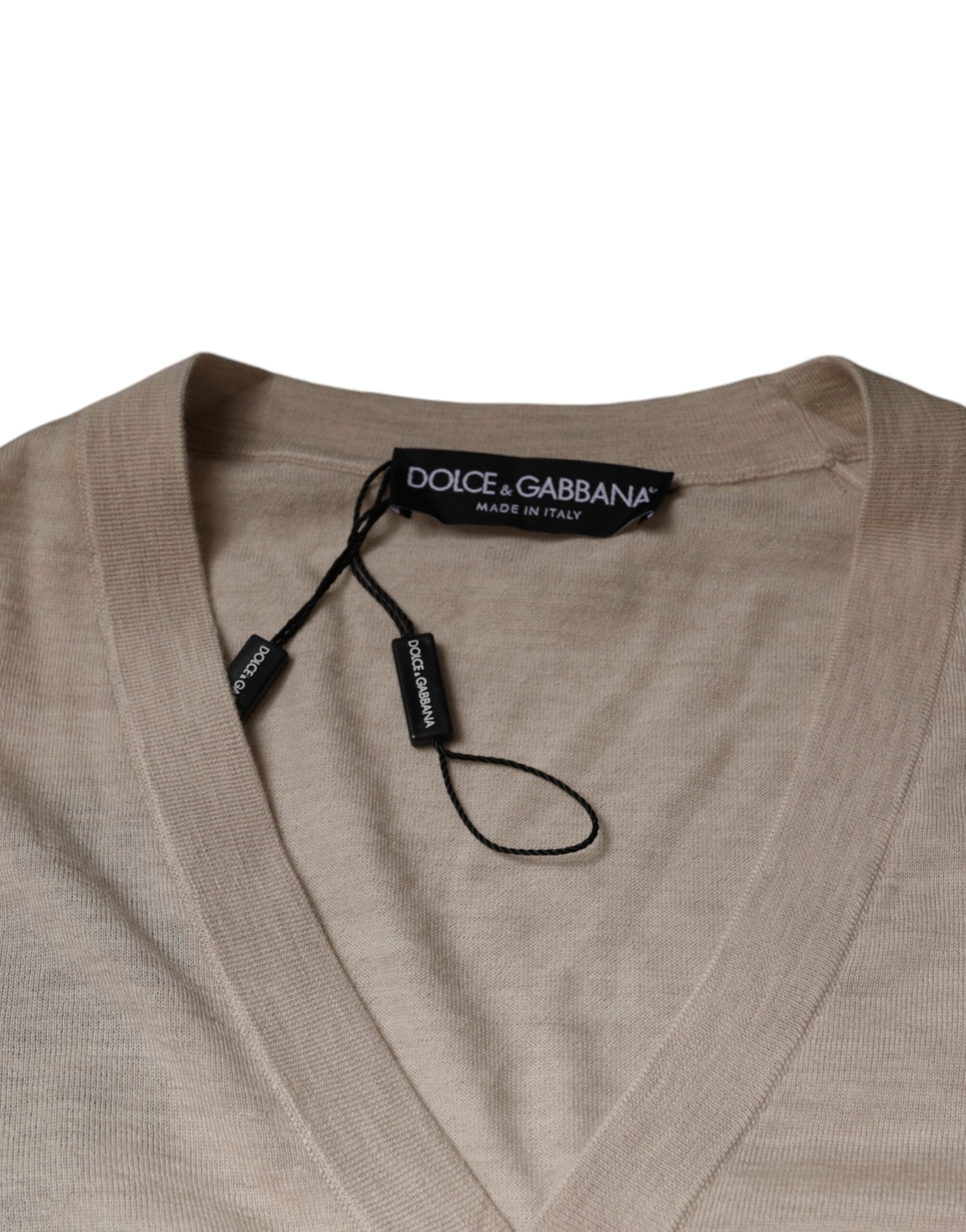 Cardigan Dolce & Gabbana bej din cașmir cu nasturi