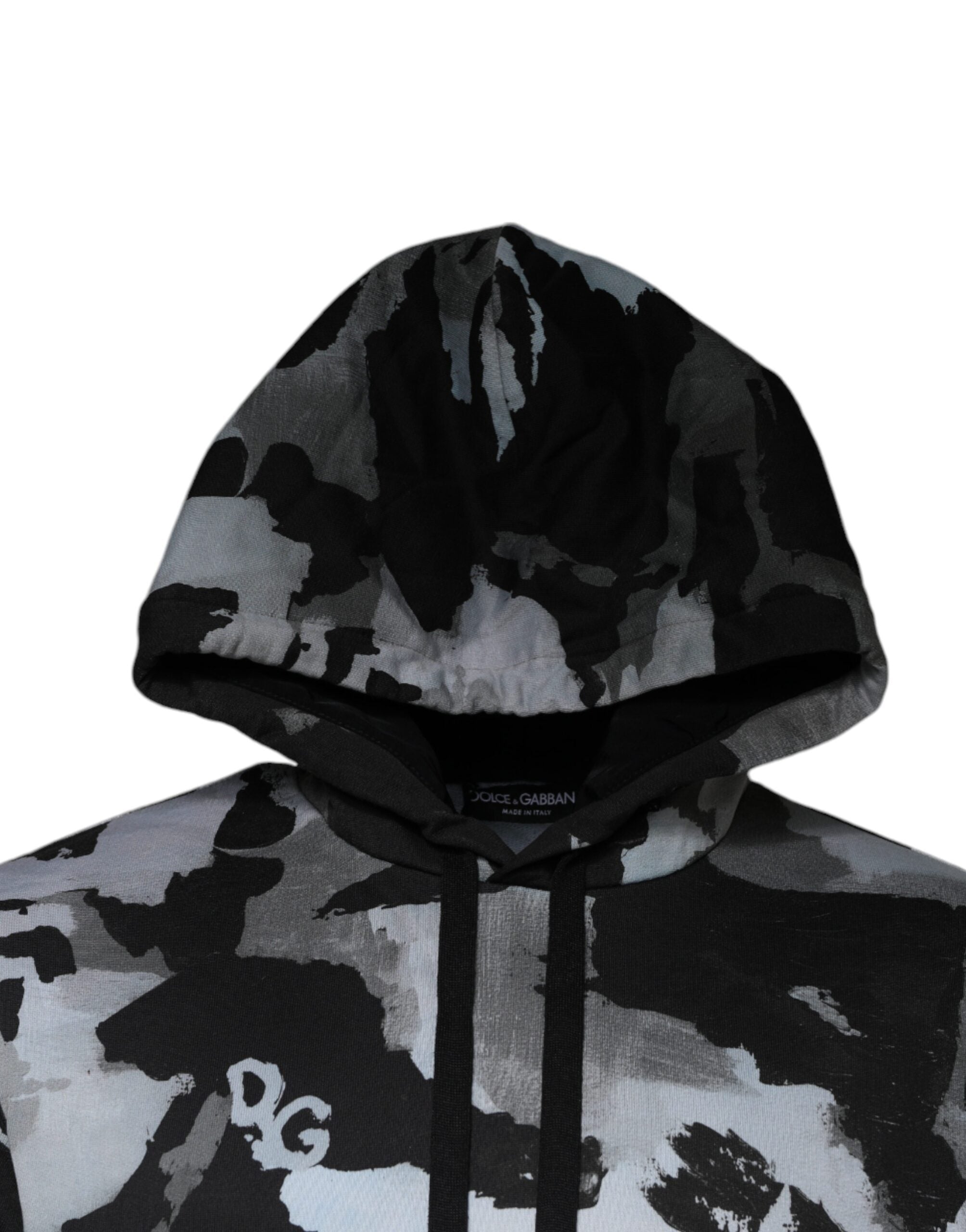 Dolce & Gabbana Pulover cu glugă pentru bărbați, model camuflaj multicolor