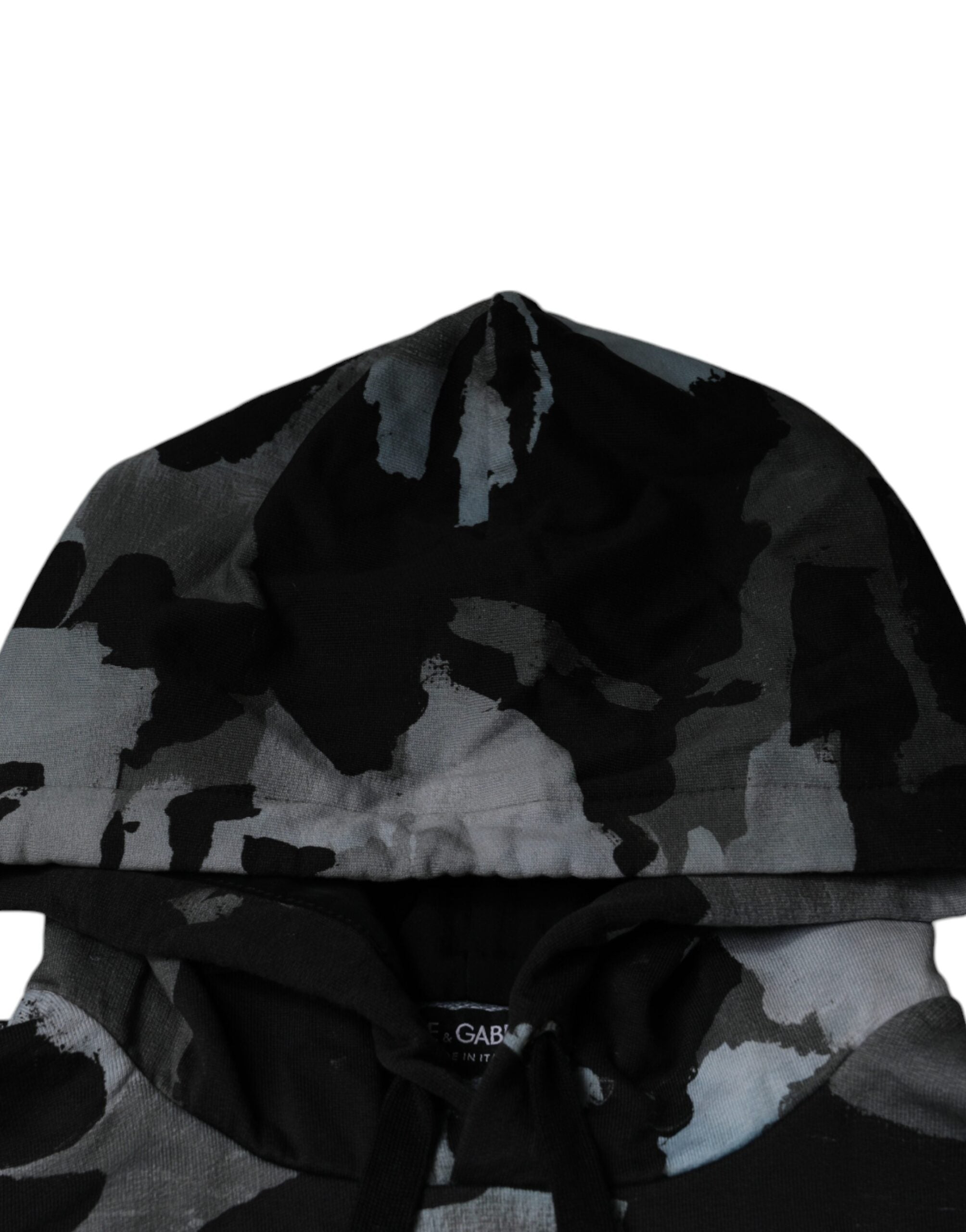 Dolce & Gabbana Pulover cu glugă pentru bărbați, model camuflaj multicolor