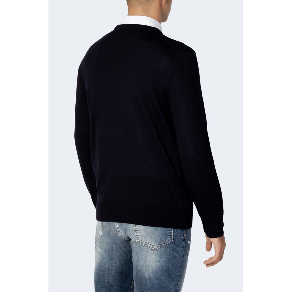 Tricou albastru din lână Armani Exchange