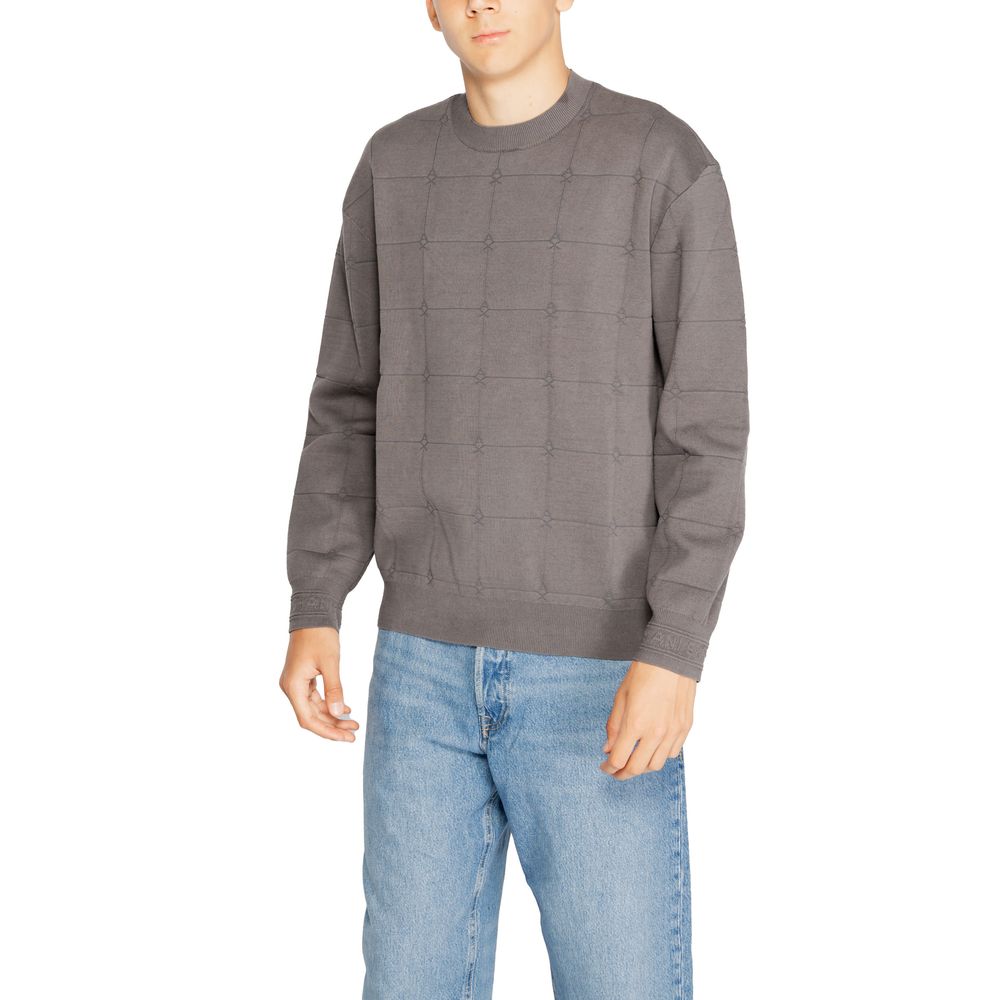 Tricou Armani Exchange gri din bumbac