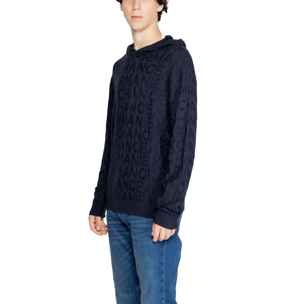 Tricou albastru din viscoză Armani Exchange