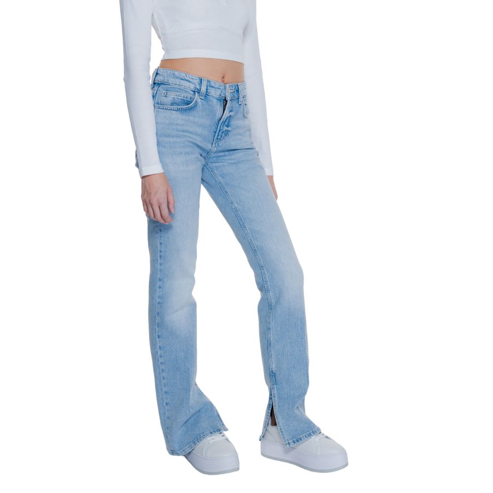 Blugi și pantaloni Guess din bumbac albastru deschis