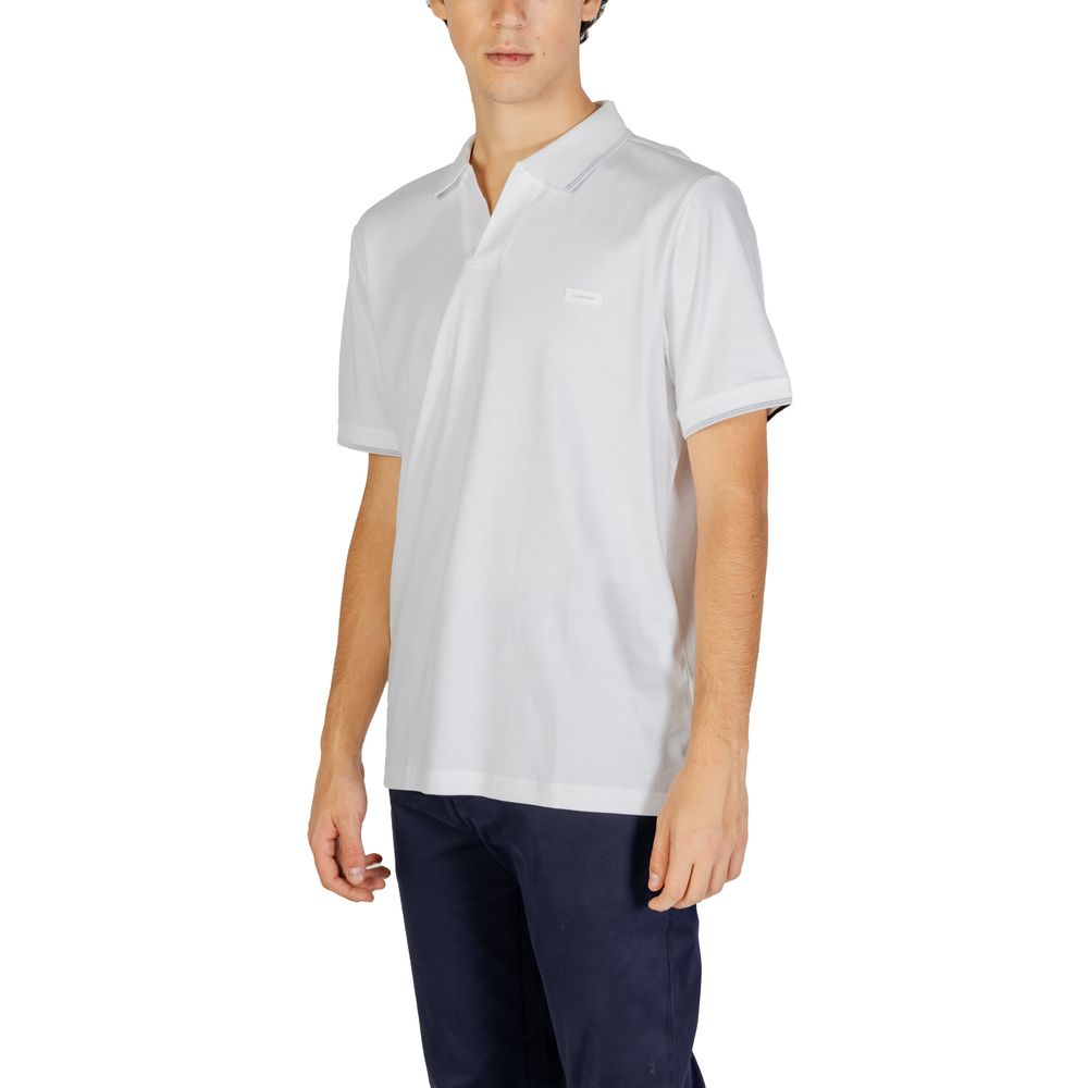 Tricou polo din bumbac alb Calvin Klein Jeans