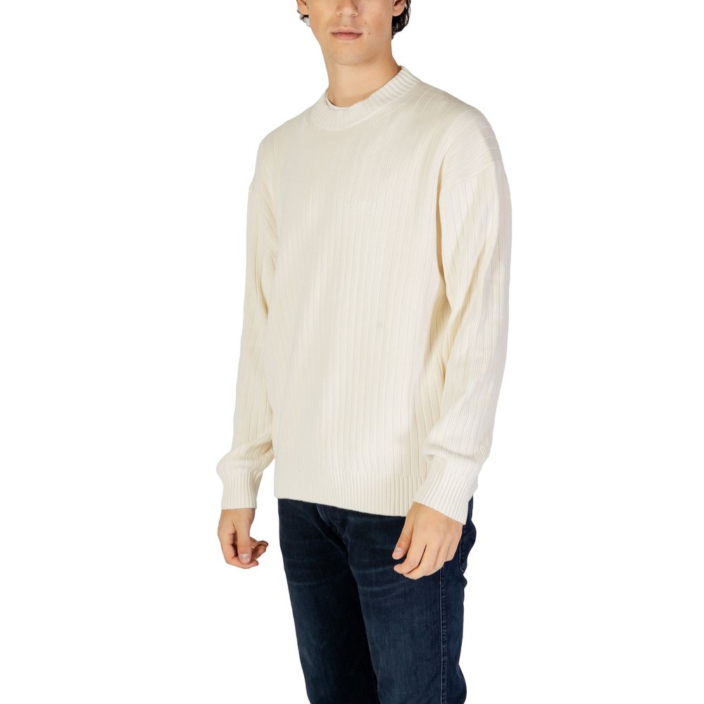 Calvin Klein Jeans – Cremefarbener Baumwollpullover