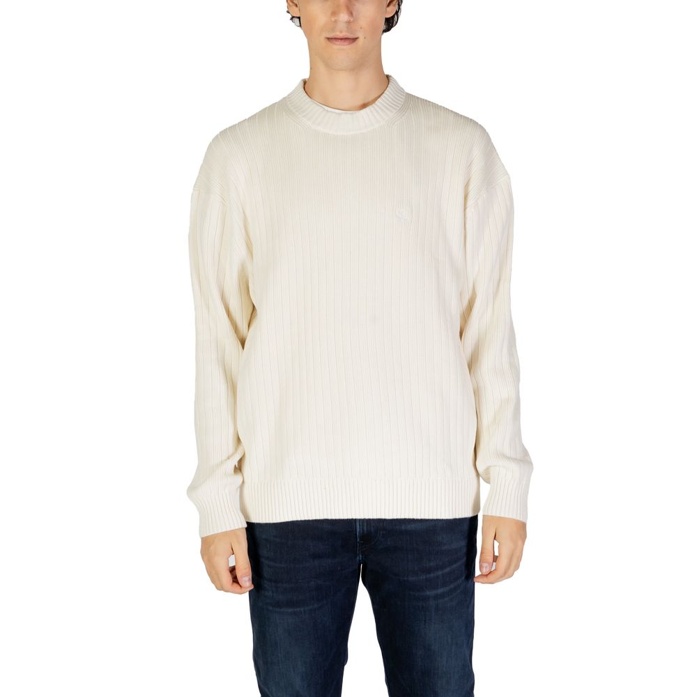Calvin Klein Jeans – Cremefarbener Baumwollpullover