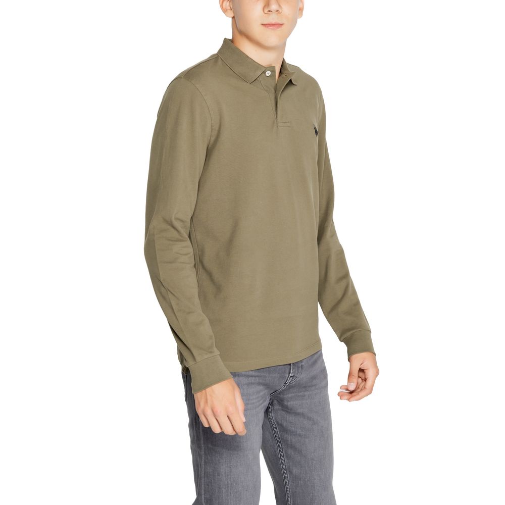 US POLO ASSN. Grünes Langarmshirt aus Baumwolle