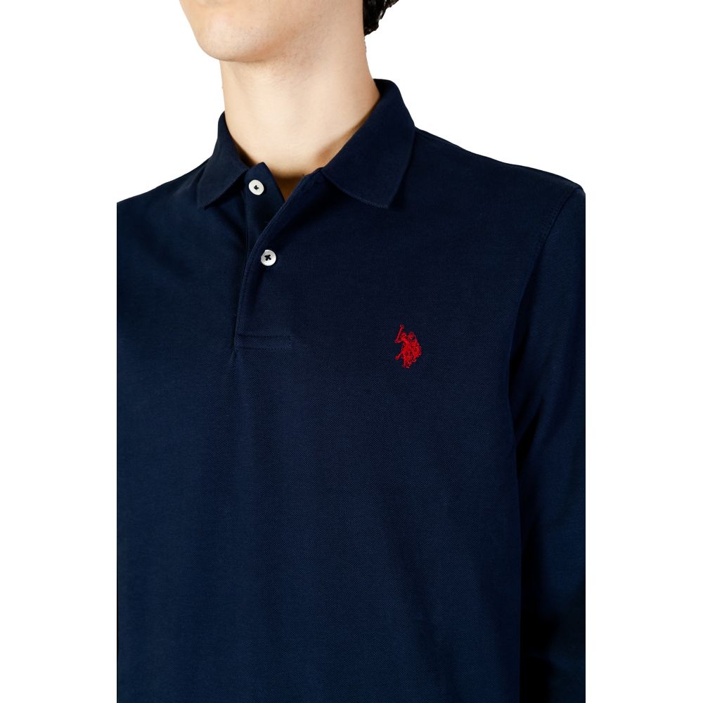 Tricou cu mânecă lungă din bumbac albastru US POLO ASSN.