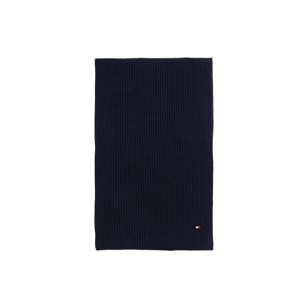 Eșarfă Tommy Hilfiger albastră din bumbac