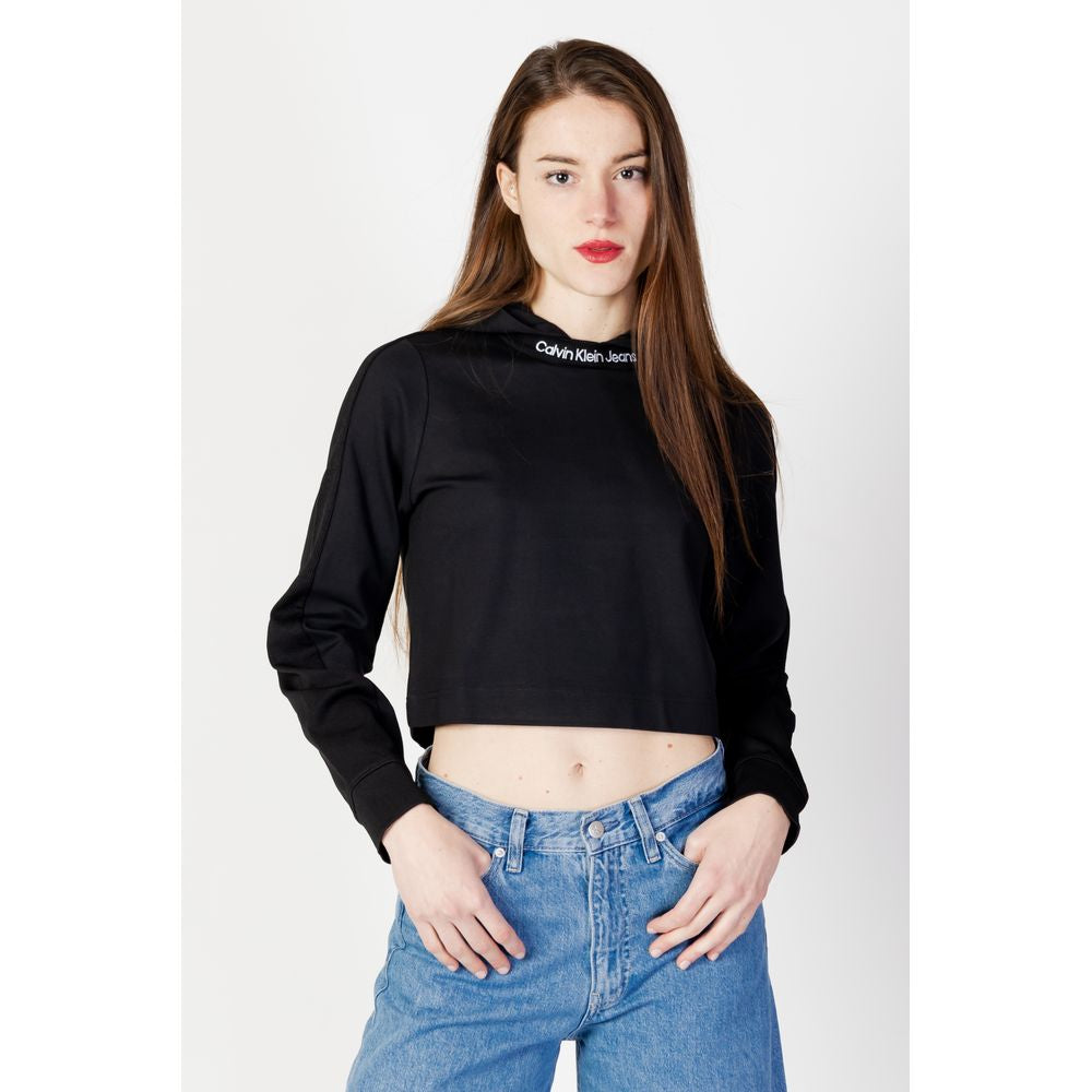 Bluze și tricou Calvin Klein Jeans din viscoză neagră