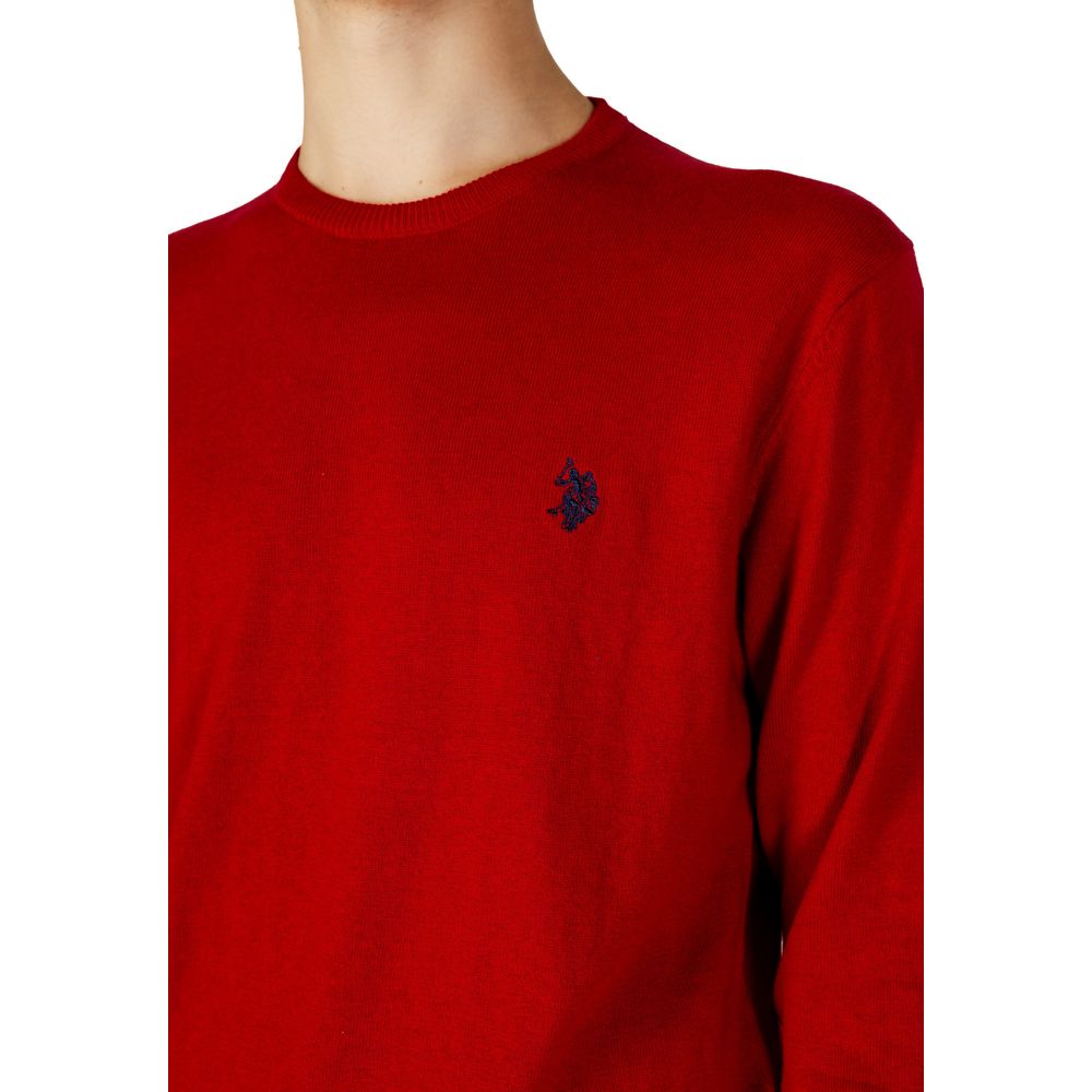 Pulover roșu din bumbac US POLO ASSN.