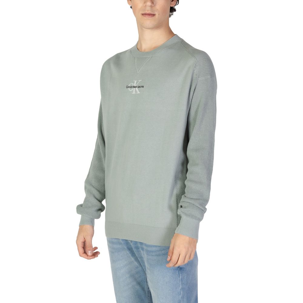Pulover Calvin Klein Jeans verde din bumbac