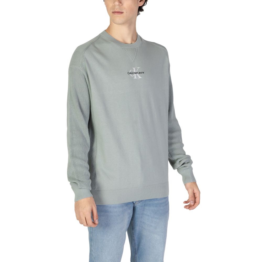 Pulover Calvin Klein Jeans verde din bumbac