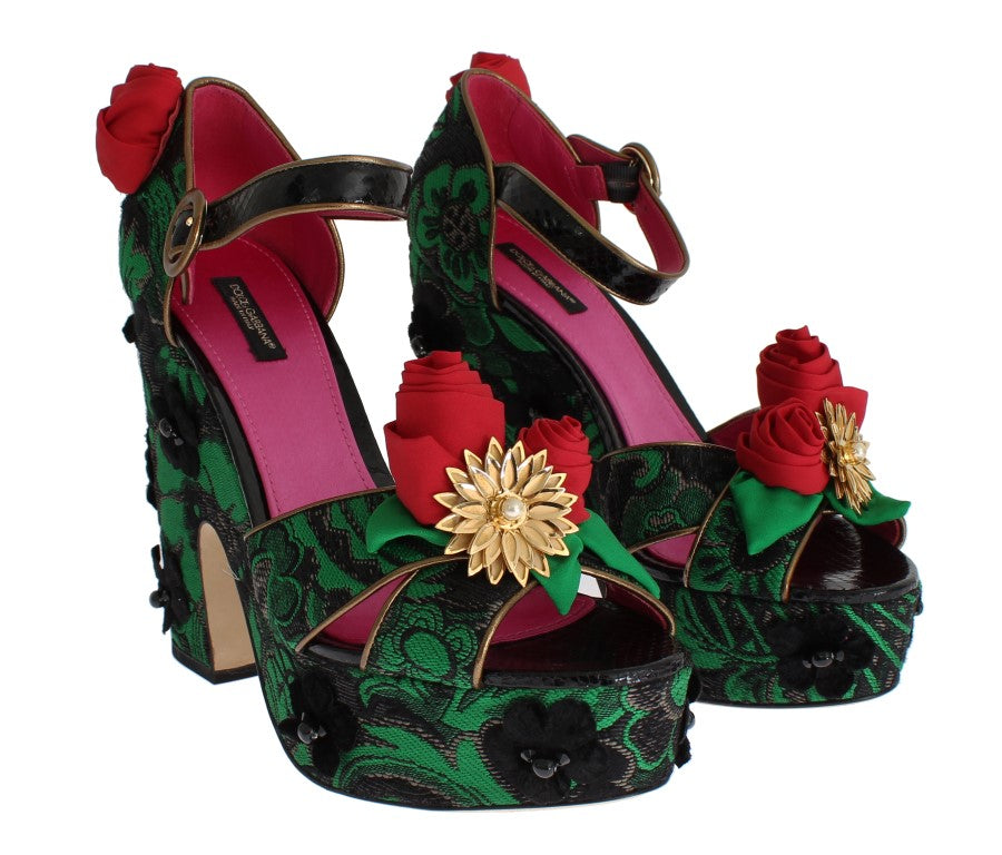 Dolce & Gabbana – Enchanted Sicily – Keilabsatzschuhe aus Kristallbrokat