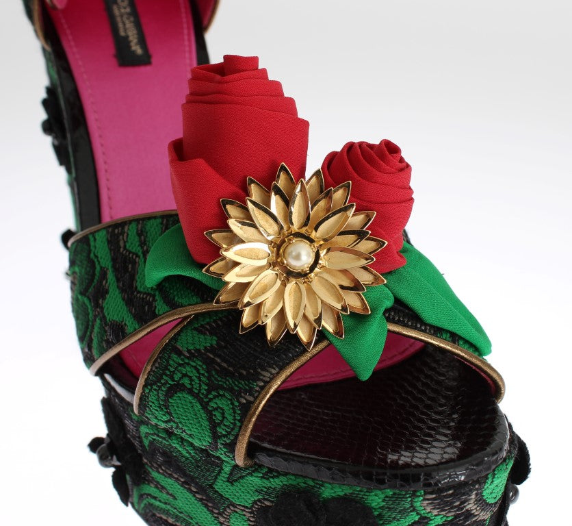 Dolce & Gabbana – Enchanted Sicily – Keilabsatzschuhe aus Kristallbrokat