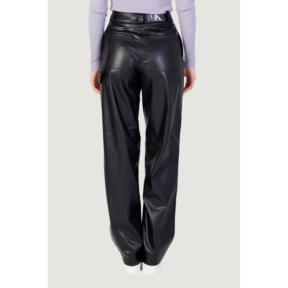 Blugi și pantaloni negri din poliester reciclat Calvin Klein Jeans