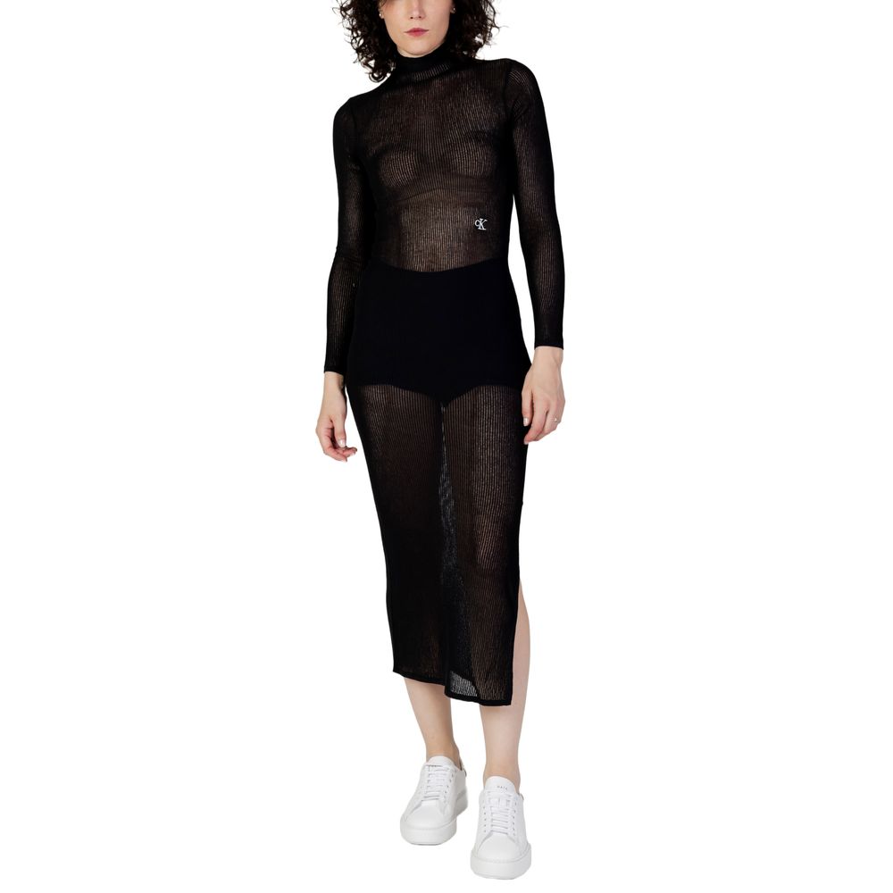 Rochie neagră Marabou de la Calvin Klein Jeans