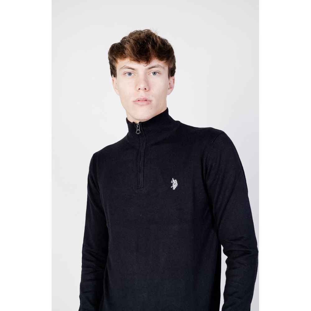 Pulover negru din bumbac US POLO ASSN.