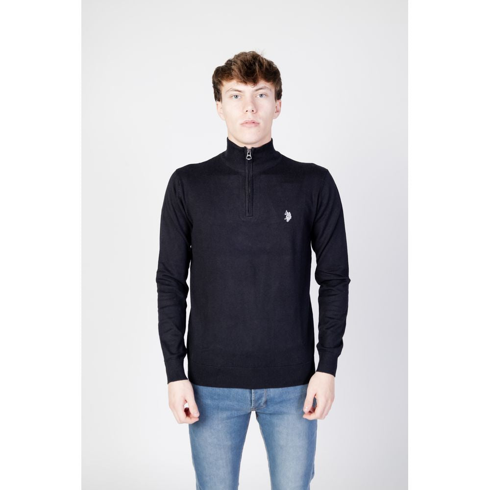 Pulover negru din bumbac US POLO ASSN.