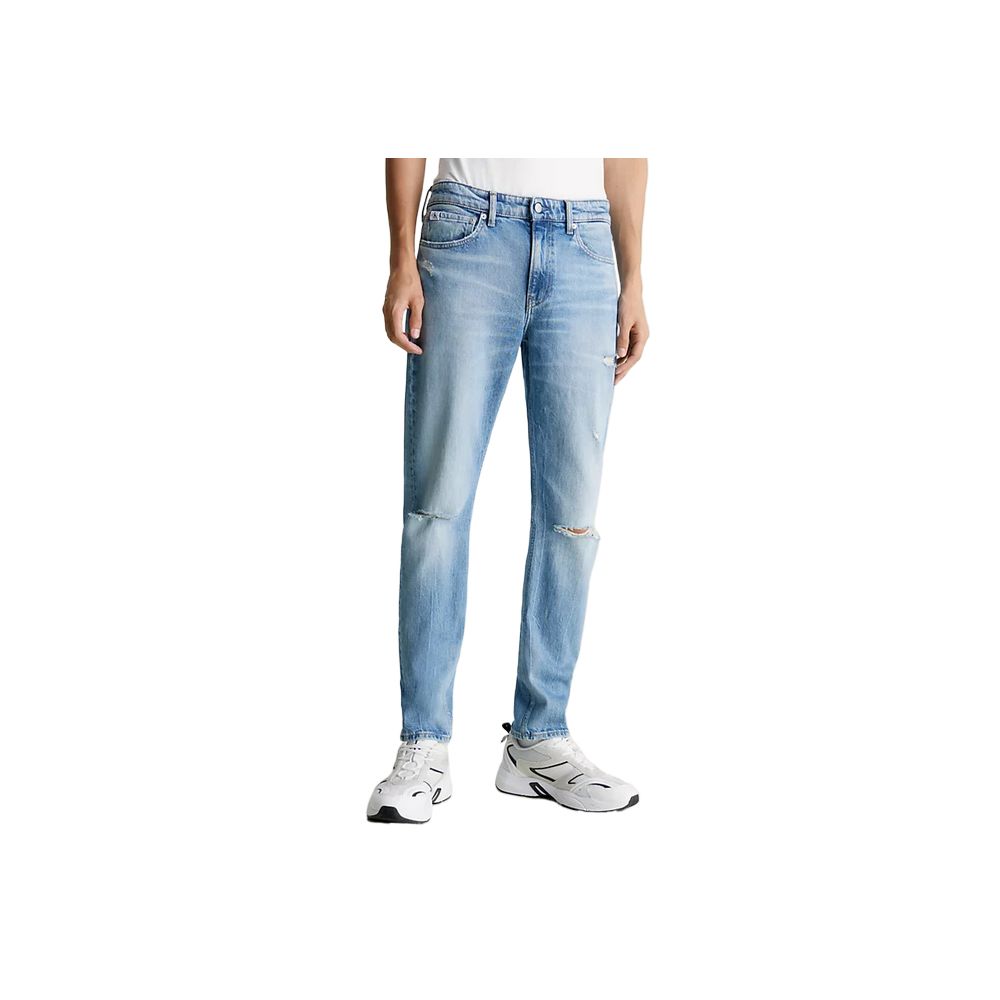 Blugi și pantaloni din bumbac organic albaștri Calvin Klein Jeans