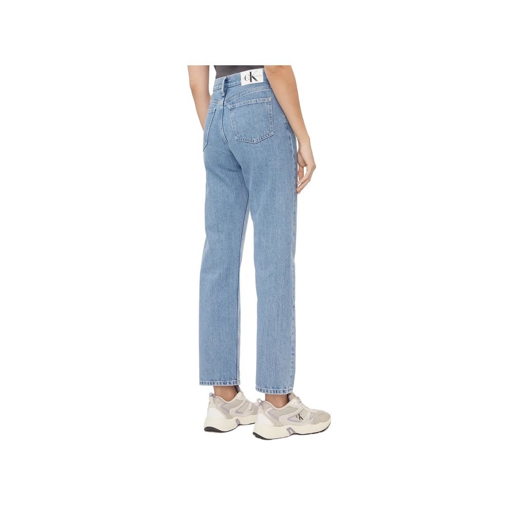 Blugi și pantaloni din bumbac albastru deschis Calvin Klein Jeans