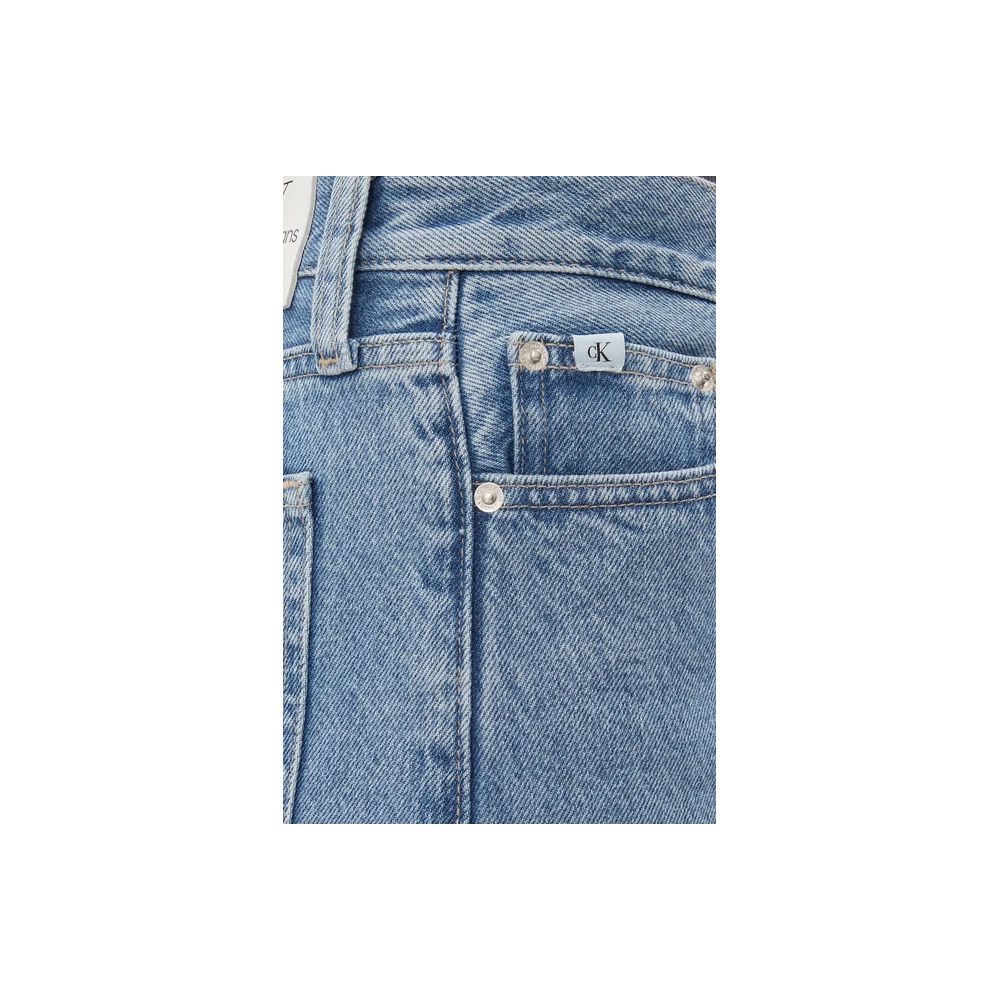 Blugi și pantaloni din bumbac albastru deschis Calvin Klein Jeans