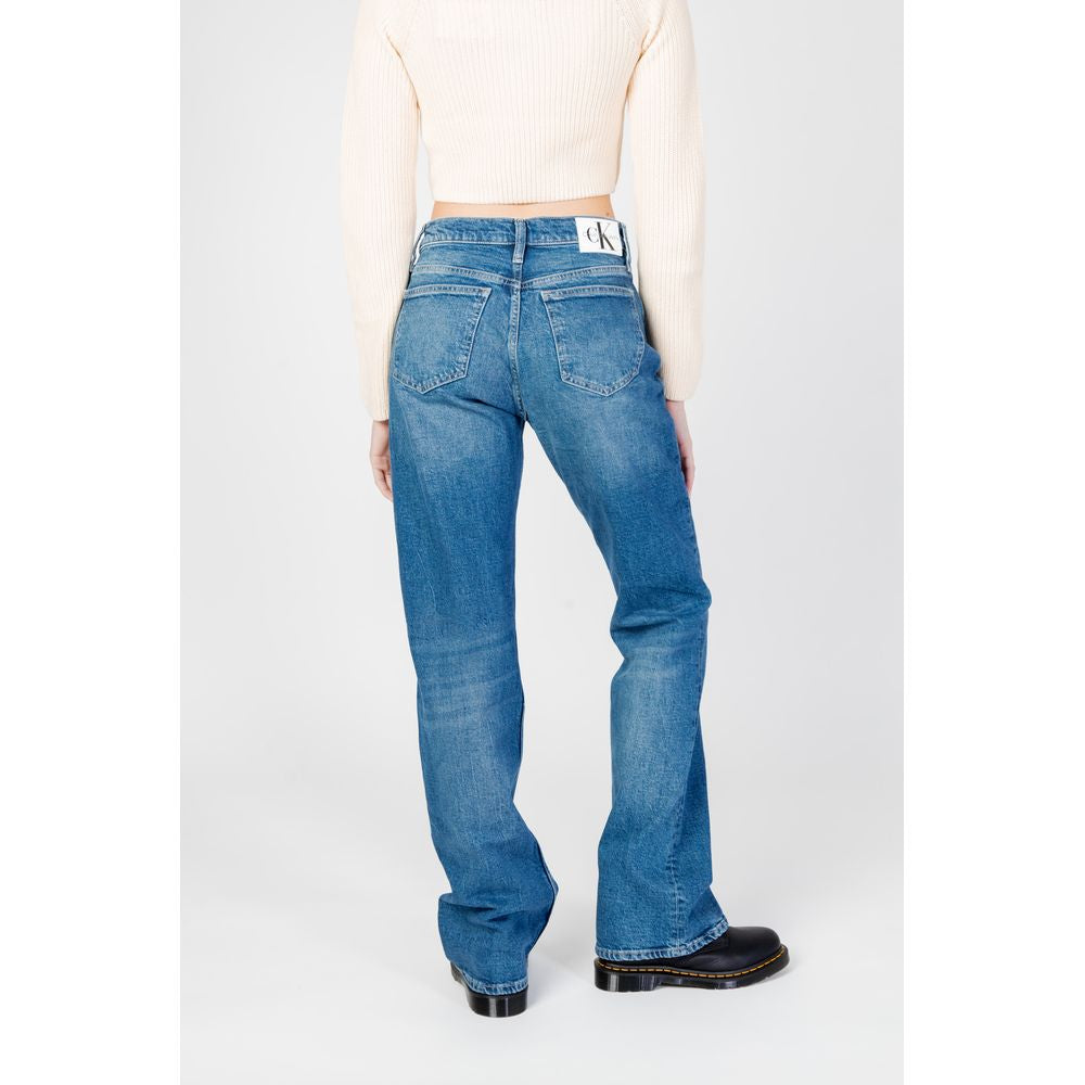 Blugi și pantaloni din bumbac albastru Calvin Klein Jeans