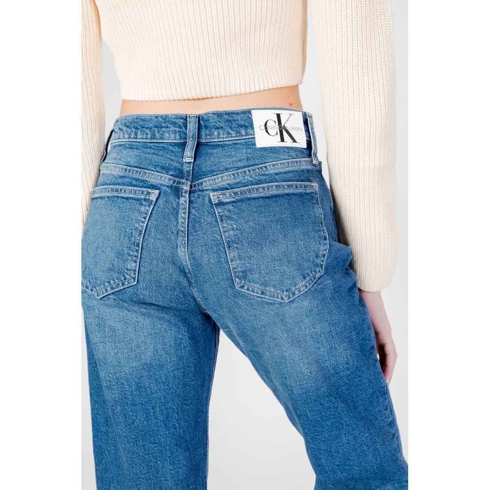 Blugi și pantaloni din bumbac albastru Calvin Klein Jeans