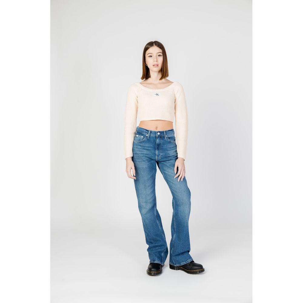 Blugi și pantaloni din bumbac albastru Calvin Klein Jeans