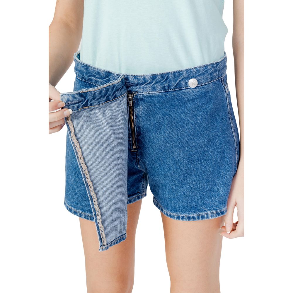 Pantaloni scurți din bumbac albaștri Calvin Klein Jeans