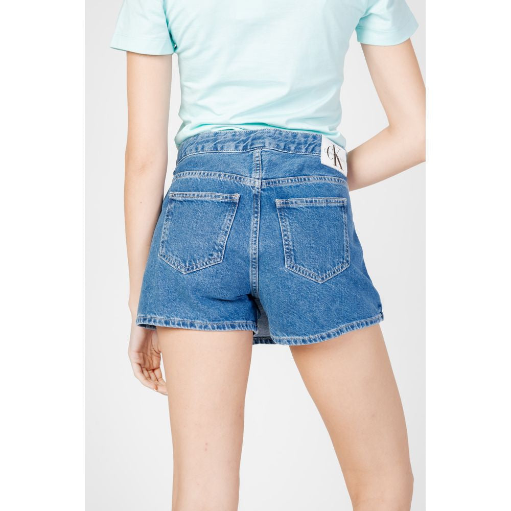 Pantaloni scurți din bumbac albaștri Calvin Klein Jeans