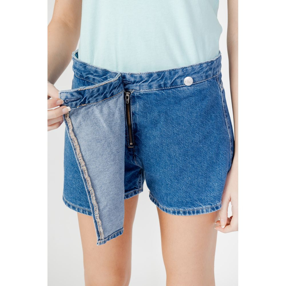 Pantaloni scurți din bumbac albaștri Calvin Klein Jeans