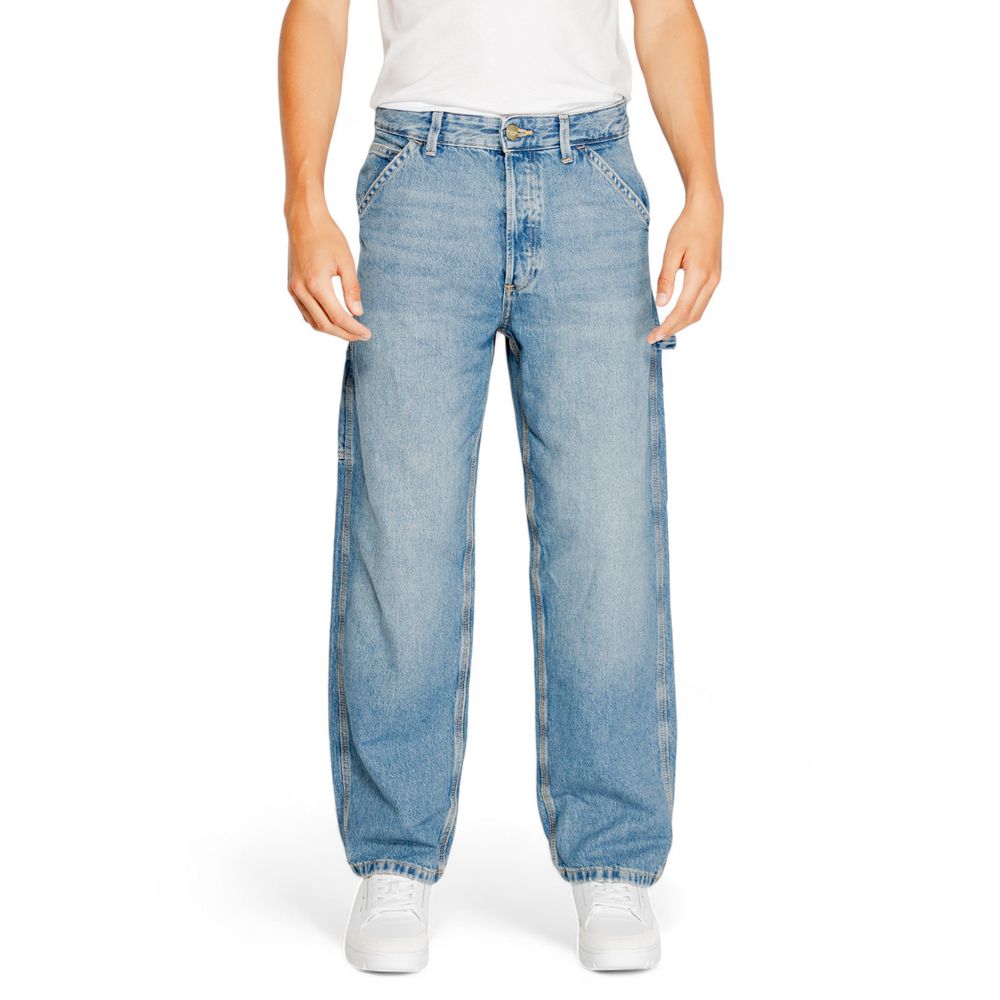 Blugi și pantaloni din bumbac albastru Jack Jones
