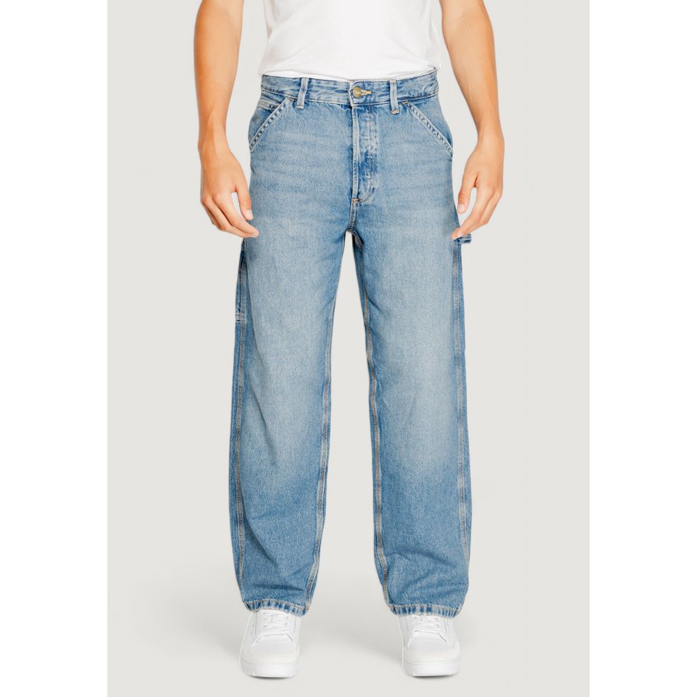 Blugi și pantaloni din bumbac albastru Jack Jones
