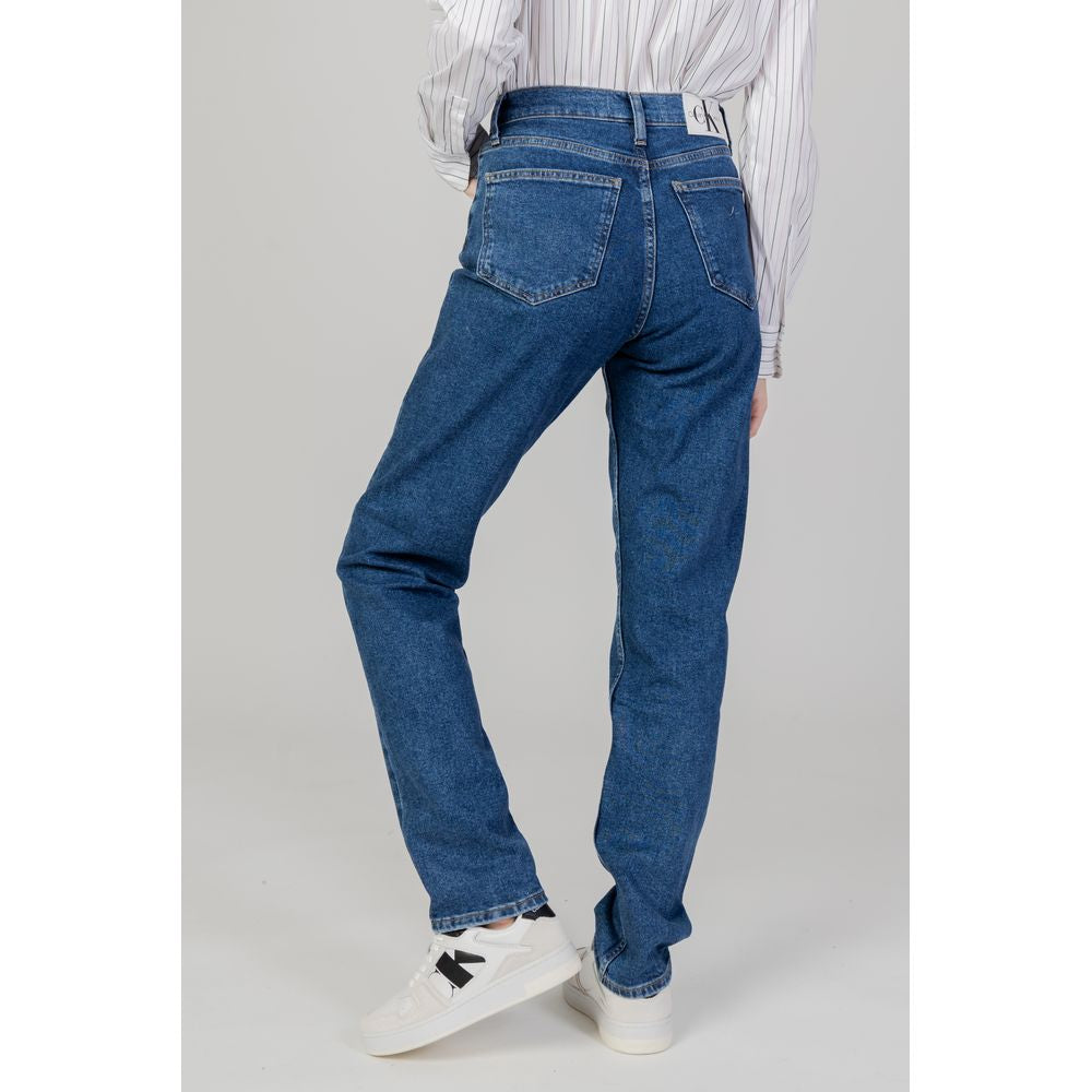 Blugi și pantaloni din bumbac albastru Calvin Klein Jeans