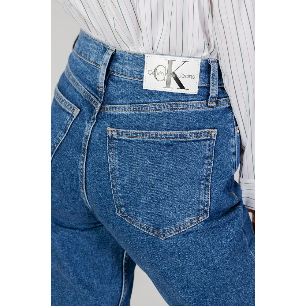 Blugi și pantaloni din bumbac albastru Calvin Klein Jeans