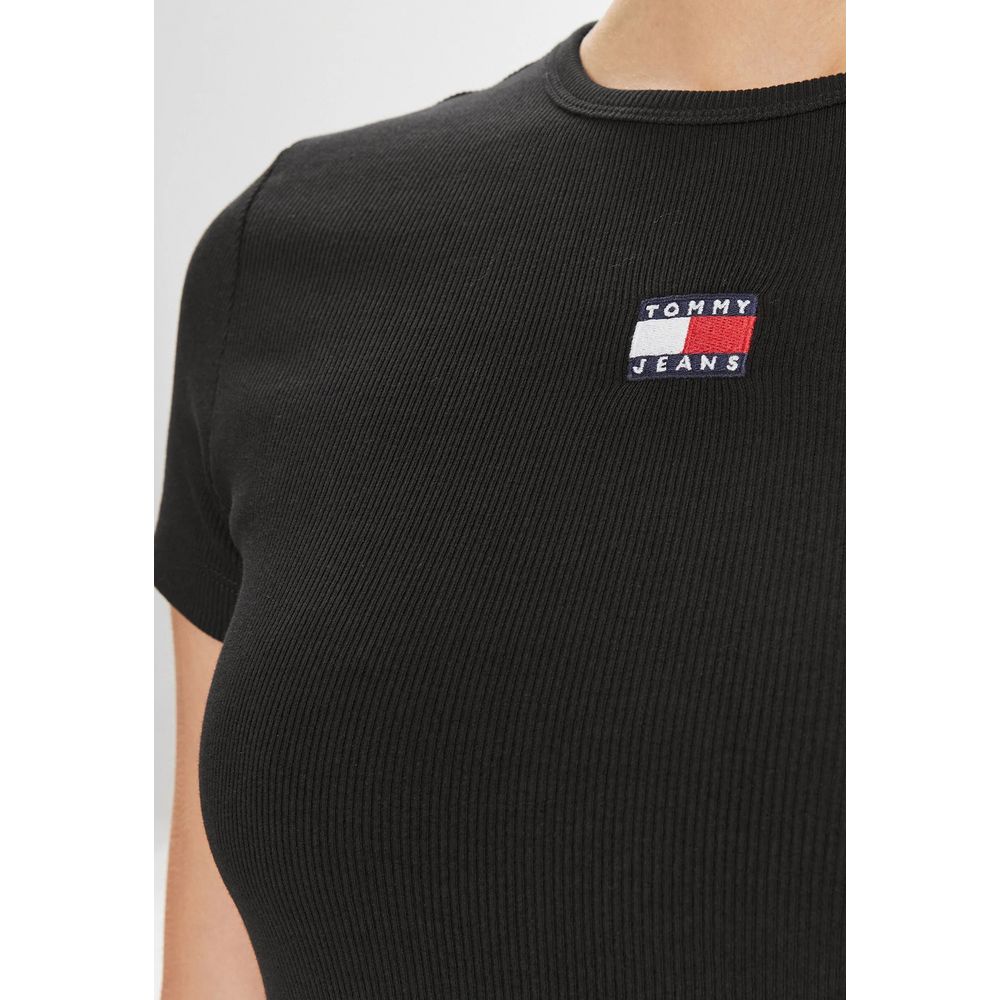Tommy Hilfiger Jeans Black Cotton T-Shirt