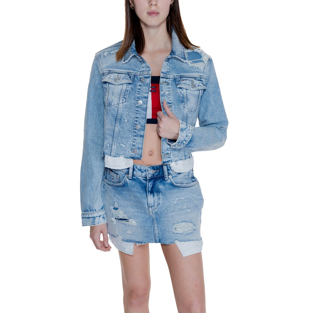 Jachete și palton albastru deschis din bumbac reciclat Tommy Hilfiger Jeans