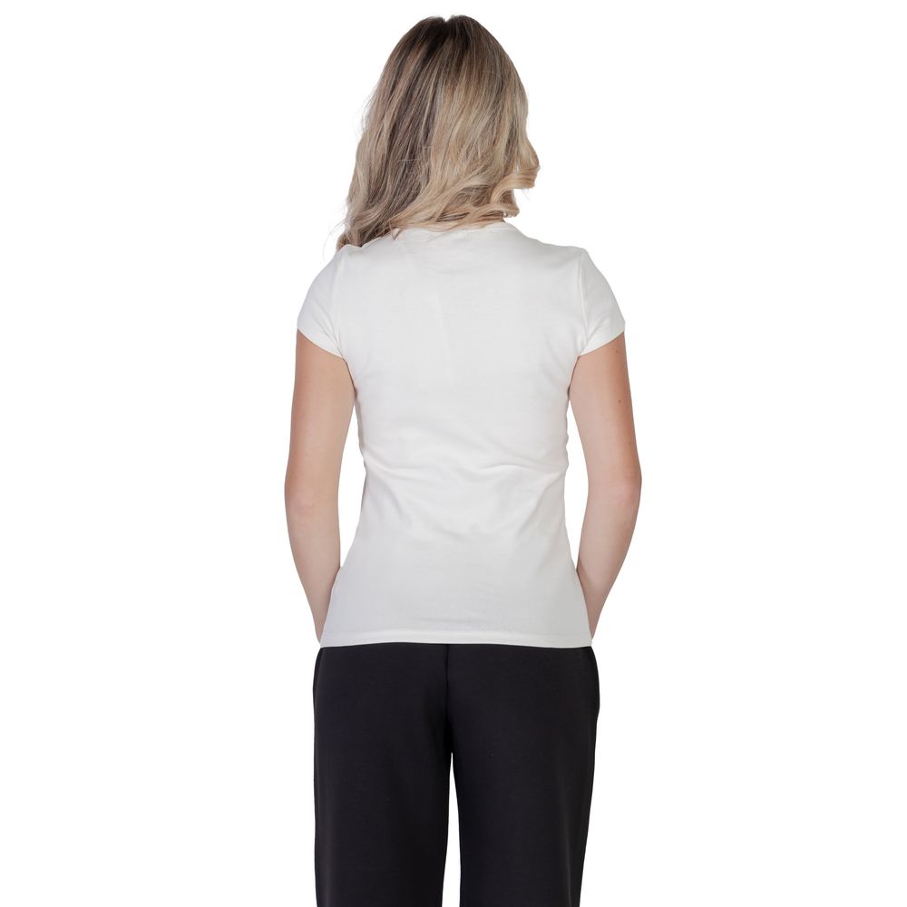 Tricou Guess Active din bumbac crem