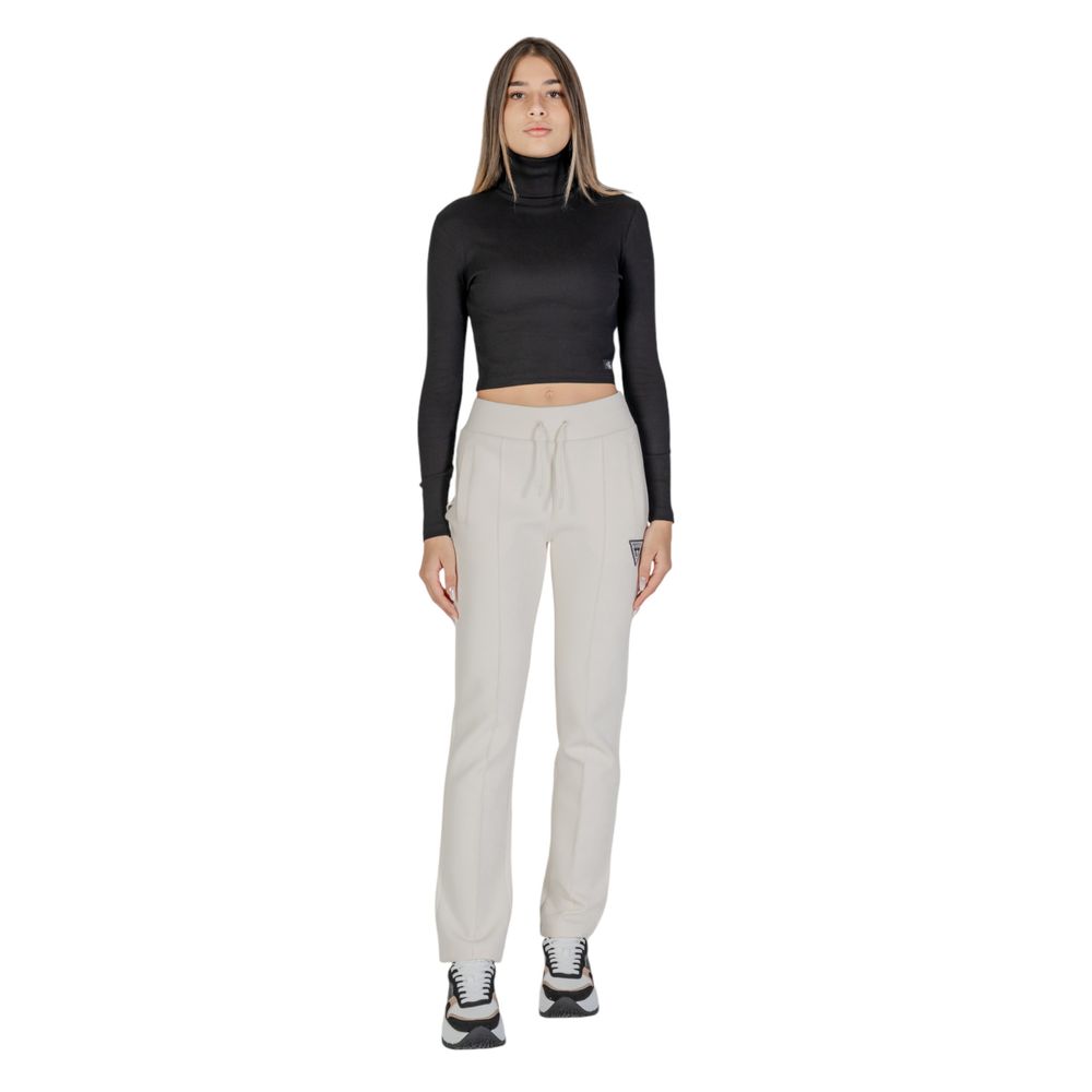 Blugi și pantaloni Guess Active din bumbac crem